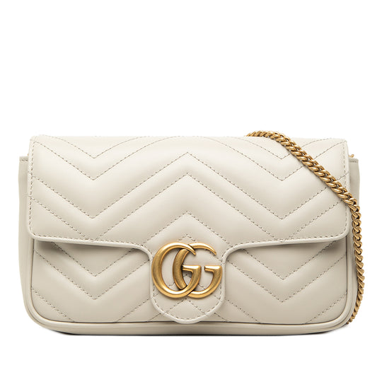 Gucci GG Marmont Small White Quilted Calfskin