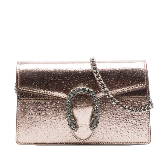 Gucci Dionysus Mini Pink Metallic Calfskin Silver