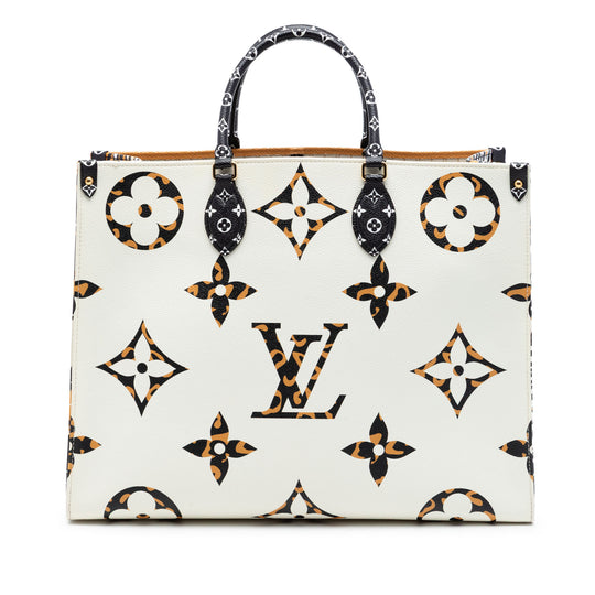 Louis Vuitton Onthego GM White Monogram Giant Jungle Canvas
