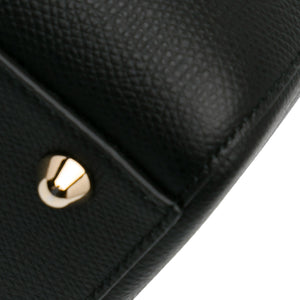 Dior Lady Dior Large Black Grained Calfskin Gold