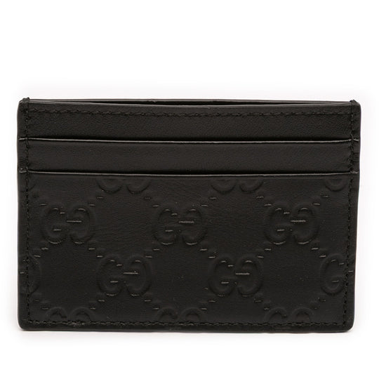 Gucci Guccissima Card Holder Black Calfskin