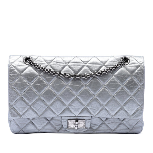 Chanel Reissue 2.55 227 Silver Aged Calfskin Silver Hardware