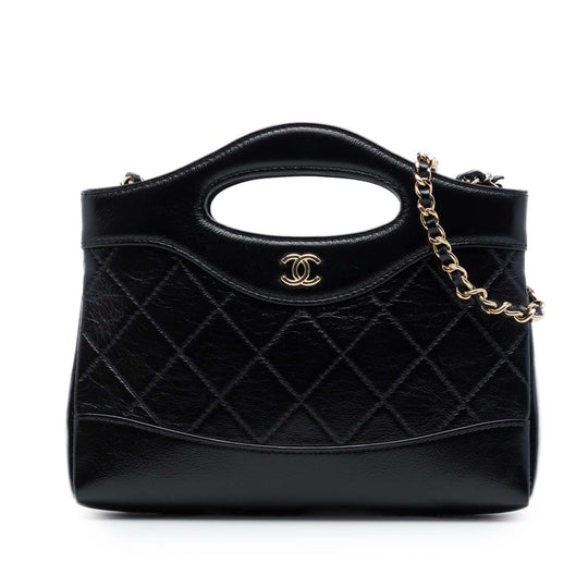 Chanel 31 Shopping Nano Black Quilted Glazed Calfskin