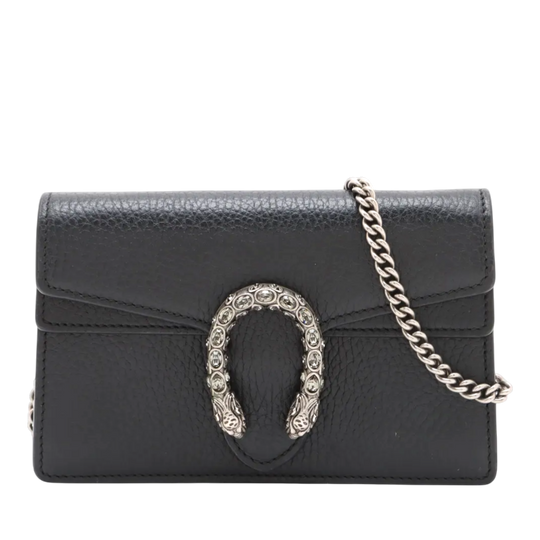 Gucci Dionysus Super Mini Black Leather