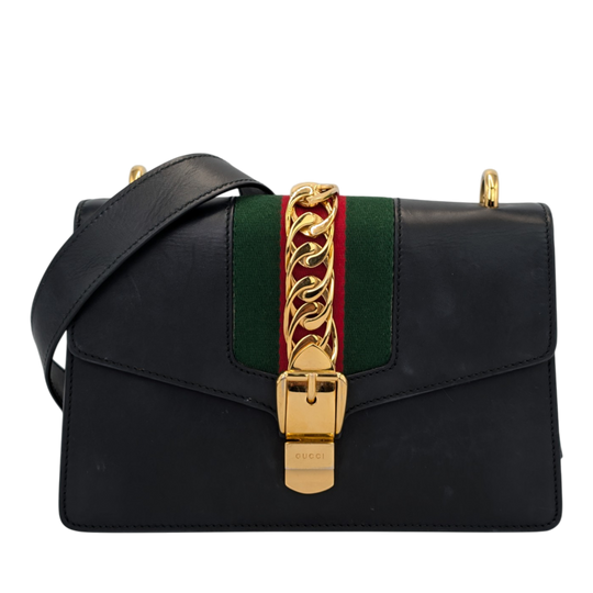 Gucci Sylvie Small Black Leather