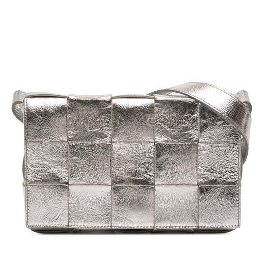 Bottega Veneta Cassette Silver Nappa Leather