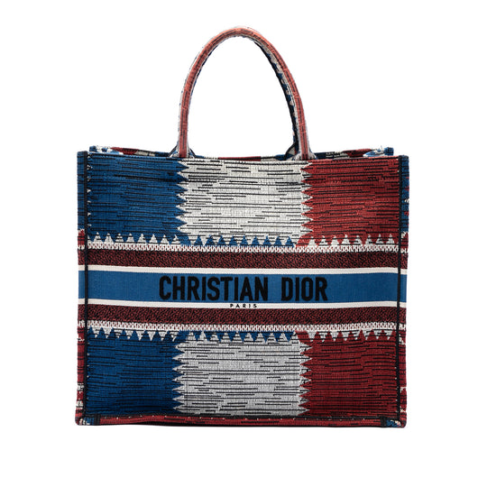 Dior Book Tote Large Blue Canvas