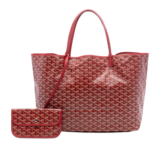 Goyard Saint Louis GM Red Goyardine Coated Canvas Calfskin