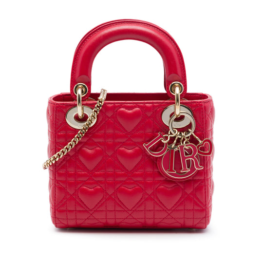 Dior Lady Dior Mini Red Lambskin
