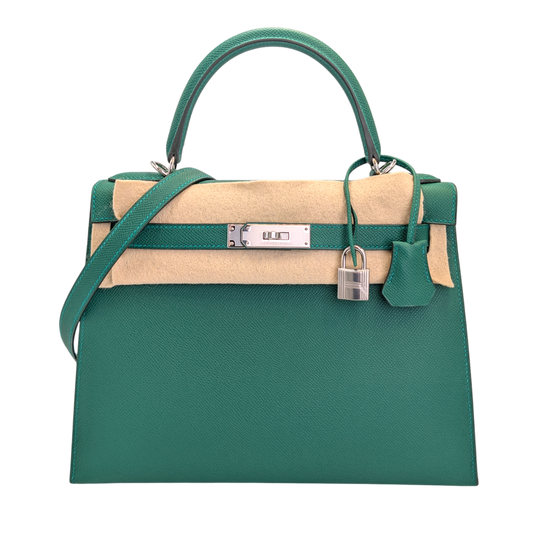 Hermès Kelly II 28 Medium Epsom Calfskin in Palladium