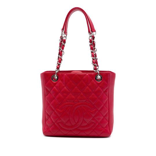 Chanel Petite Shopping Tote Red Caviar