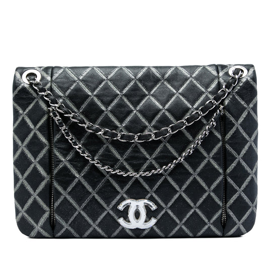 Chanel CC Crystal Flap Black Lambskin