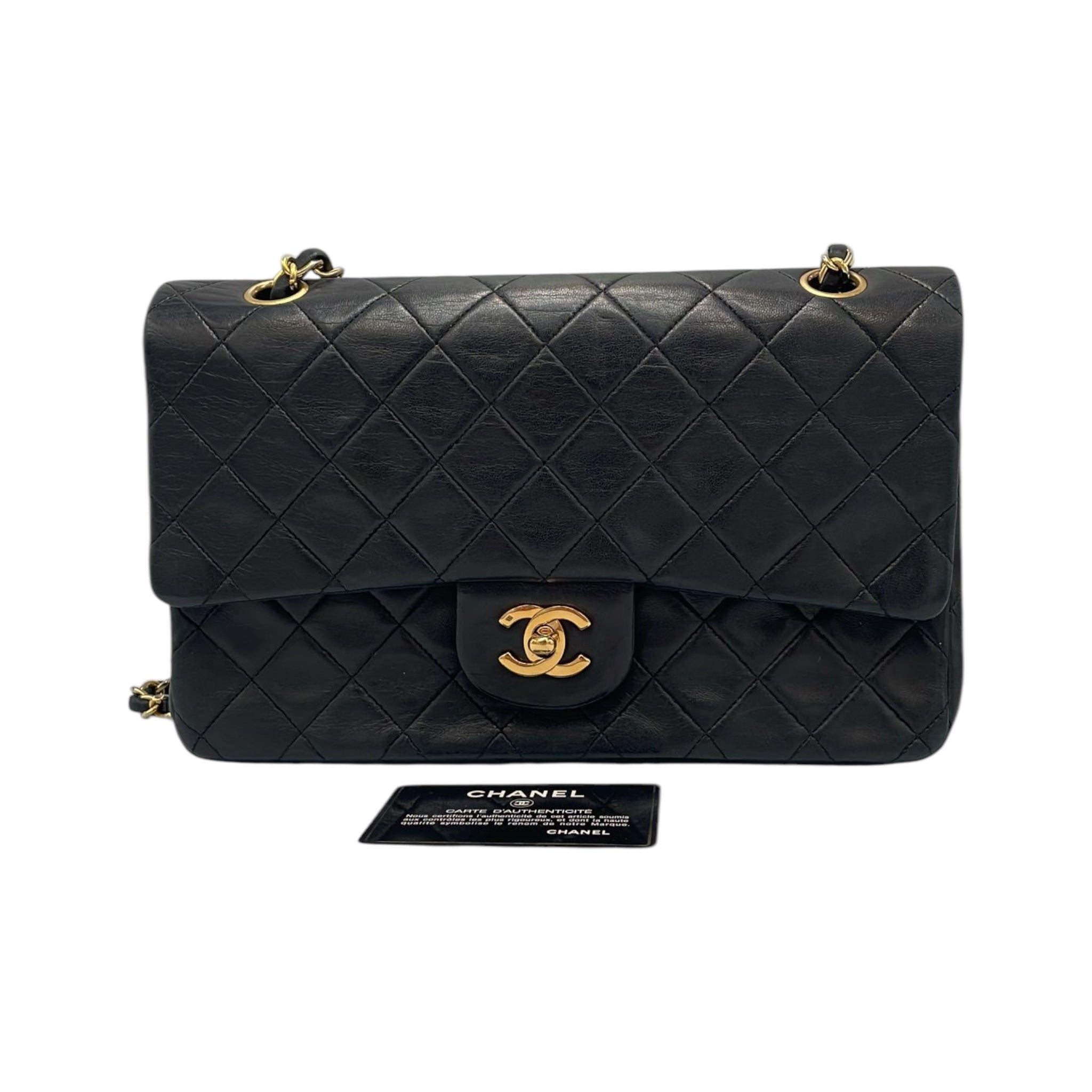 Chanel Classic Double Flap Medium Black Lambskin Gold