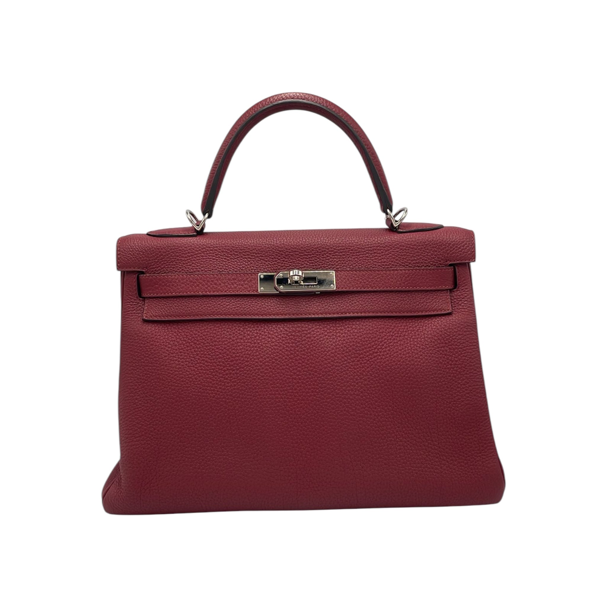 Hermès Kelly 32 Red Box Calfskin Gold