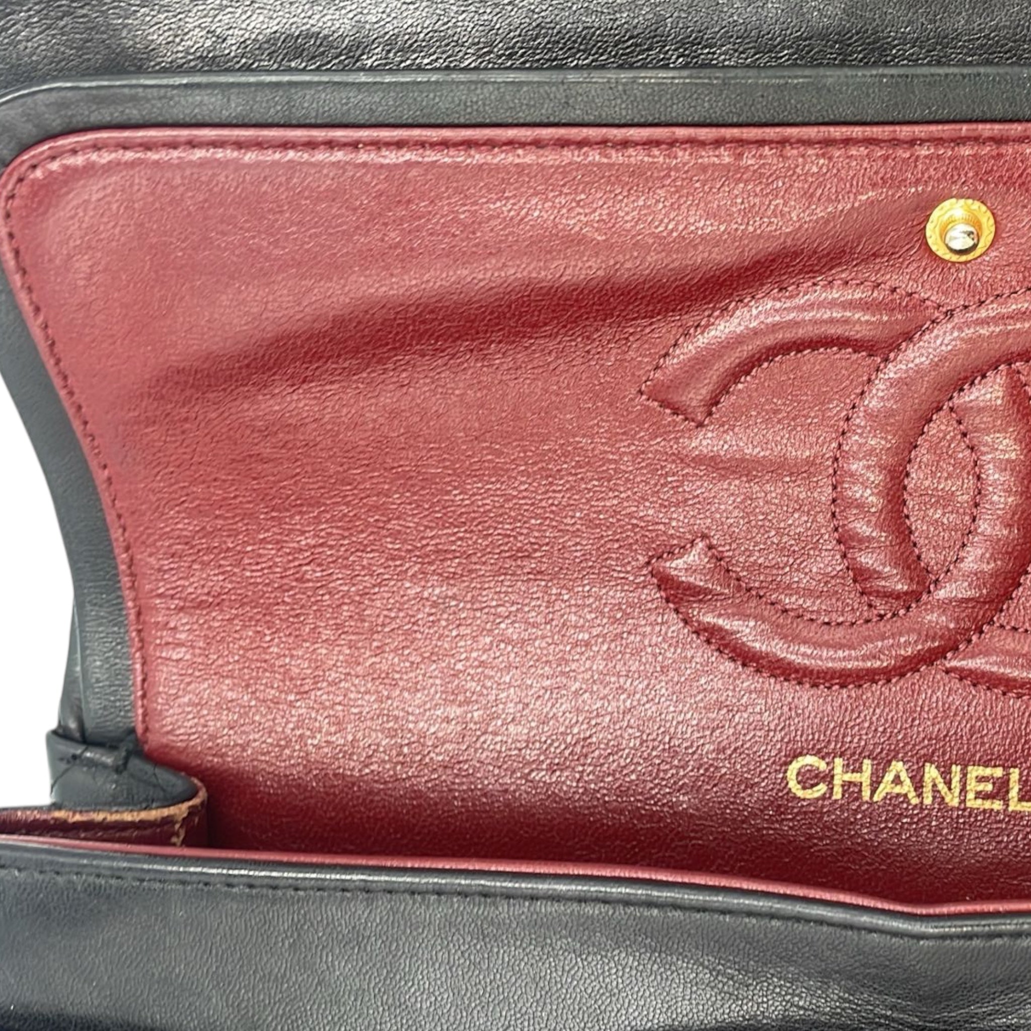 Chanel Classic Double Flap Medium Black Lambskin Gold