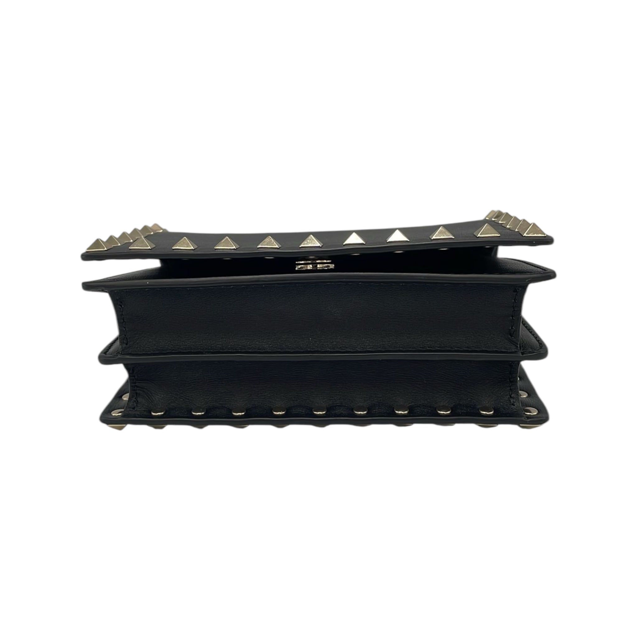 Valentino Clutch on Chain Black Rockstud Leather