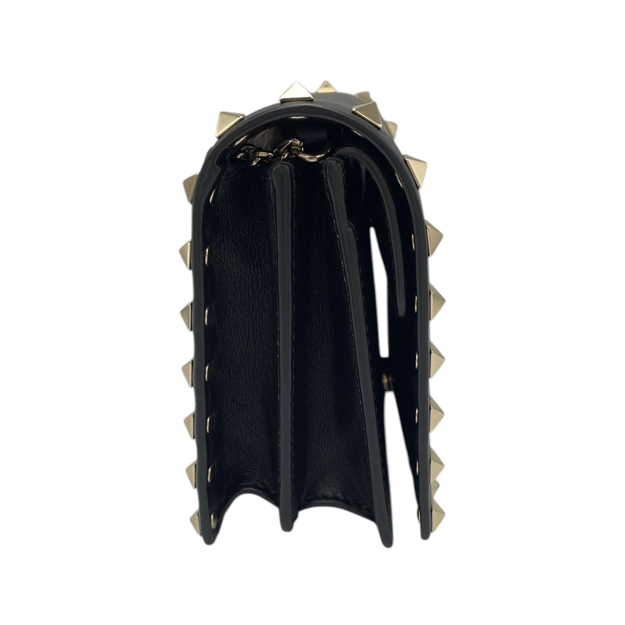Valentino Clutch on Chain Black Rockstud Leather