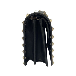 Valentino Clutch on Chain Black Rockstud Leather