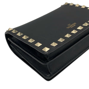 Valentino Clutch on Chain Black Rockstud Leather