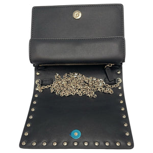 Valentino Clutch on Chain Black Rockstud Leather