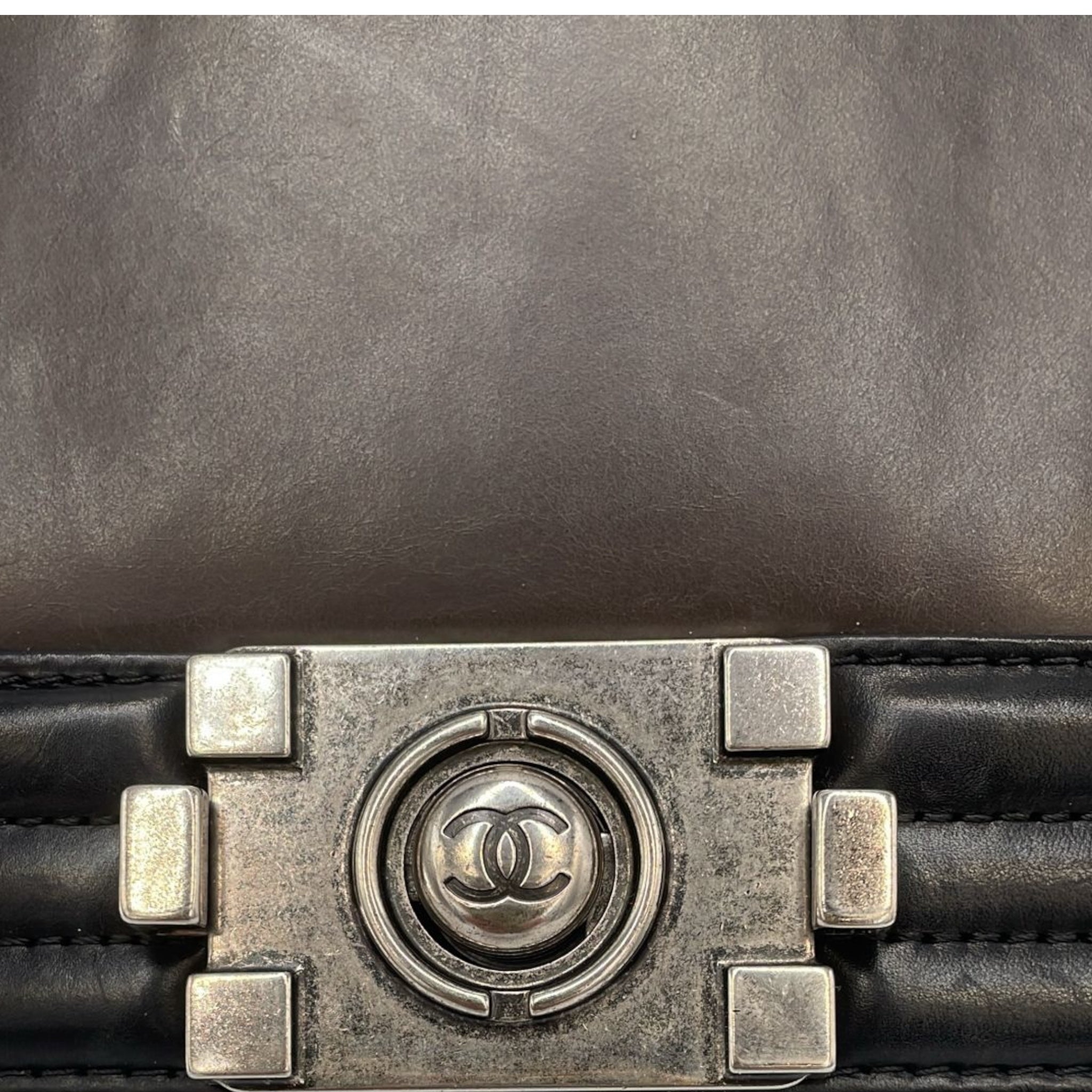 Chanel 1st Edition Boy Bag Large Brown Leather Ruthenium