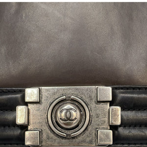 Chanel 1st Edition Boy Bag Large Brown Leather Ruthenium