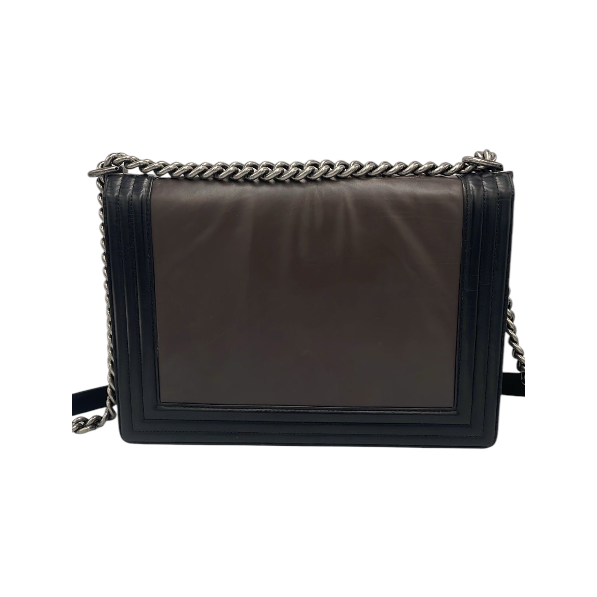 Chanel 1st Edition Boy Bag Large Brown Leather Ruthenium