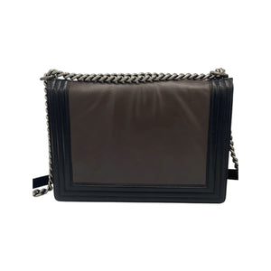 Chanel 1st Edition Boy Bag Large Brown Leather Ruthenium