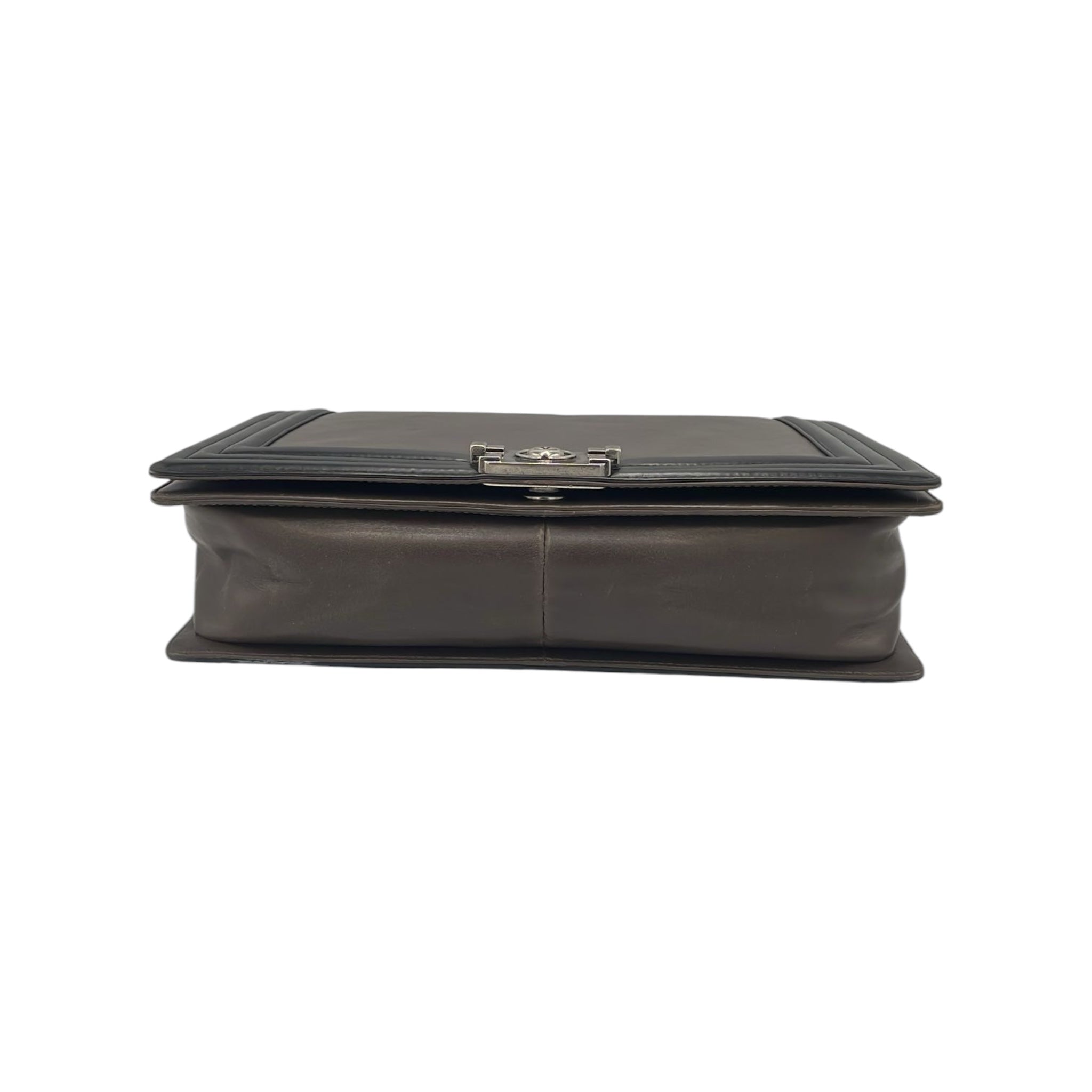 Chanel 1st Edition Boy Bag Large Brown Leather Ruthenium