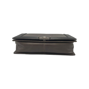 Chanel 1st Edition Boy Bag Large Brown Leather Ruthenium