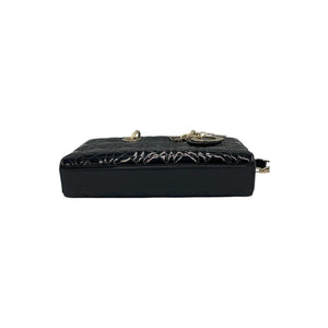 Dior Lady D-Joy Medium Black Patent Leather
