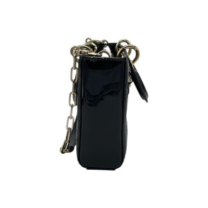 Dior Lady D-Joy Medium Black Patent Leather