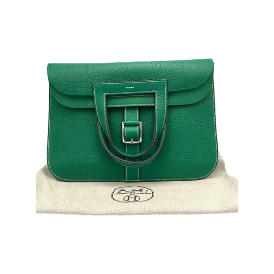 Hermès Halzan 31 Green Clemence