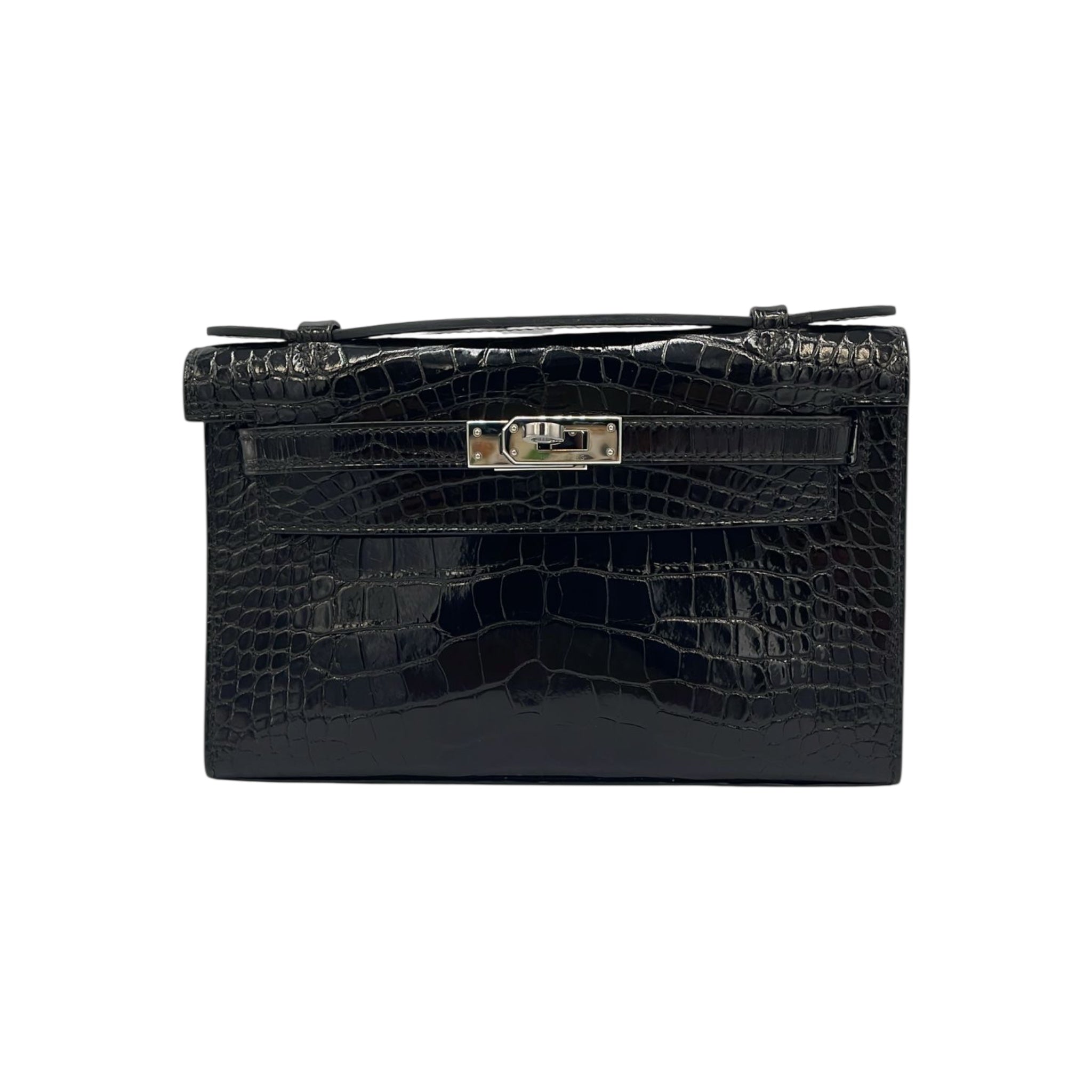 Hermès Kelly Mini Pochette 22 Black Niloticus Crocodile