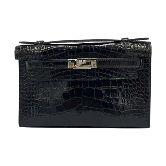 Hermès Kelly Mini Pochette 22 Black Niloticus Crocodile