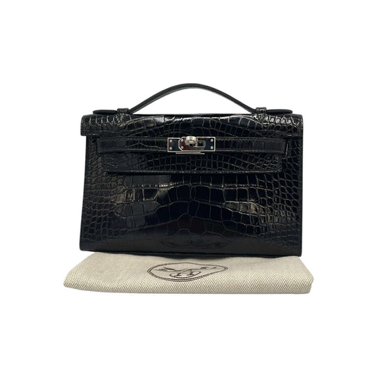 Hermès Kelly Mini Pochette 22 Black Niloticus Crocodile