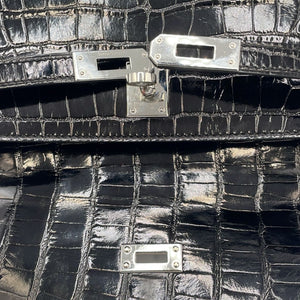 Hermès Kelly Mini Pochette 22 Black Niloticus Crocodile