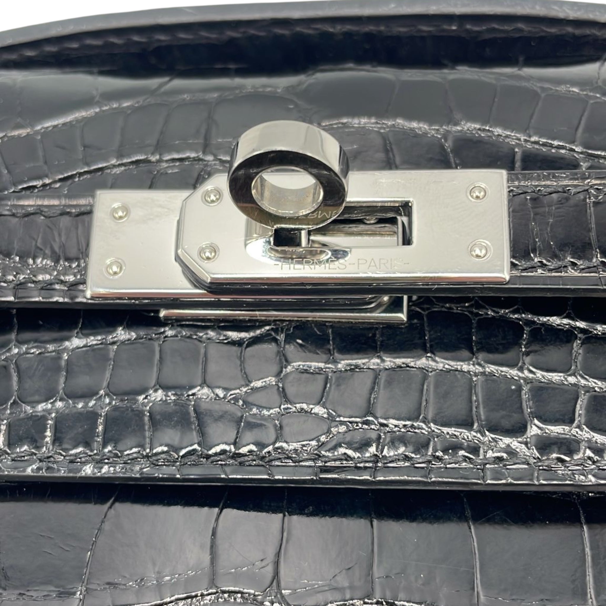 Hermès Kelly Mini Pochette 22 Black Niloticus Crocodile