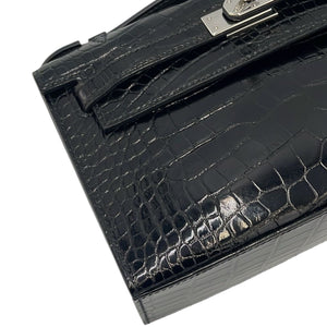 Hermès Kelly Mini Pochette 22 Black Niloticus Crocodile