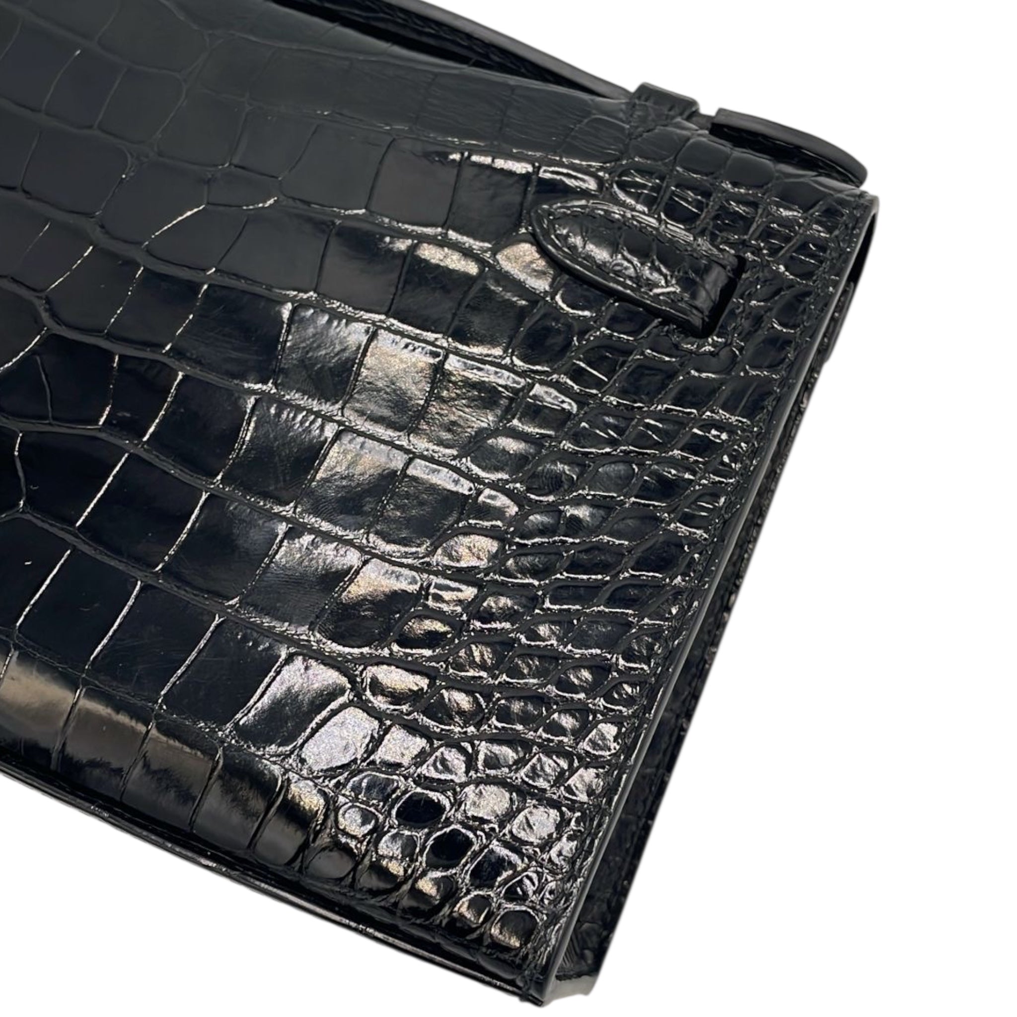Hermès Kelly Mini Pochette 22 Black Niloticus Crocodile