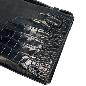 Hermès Kelly Mini Pochette 22 Black Niloticus Crocodile