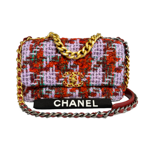 Chanel 19 Small Multicolor Tweed Gold