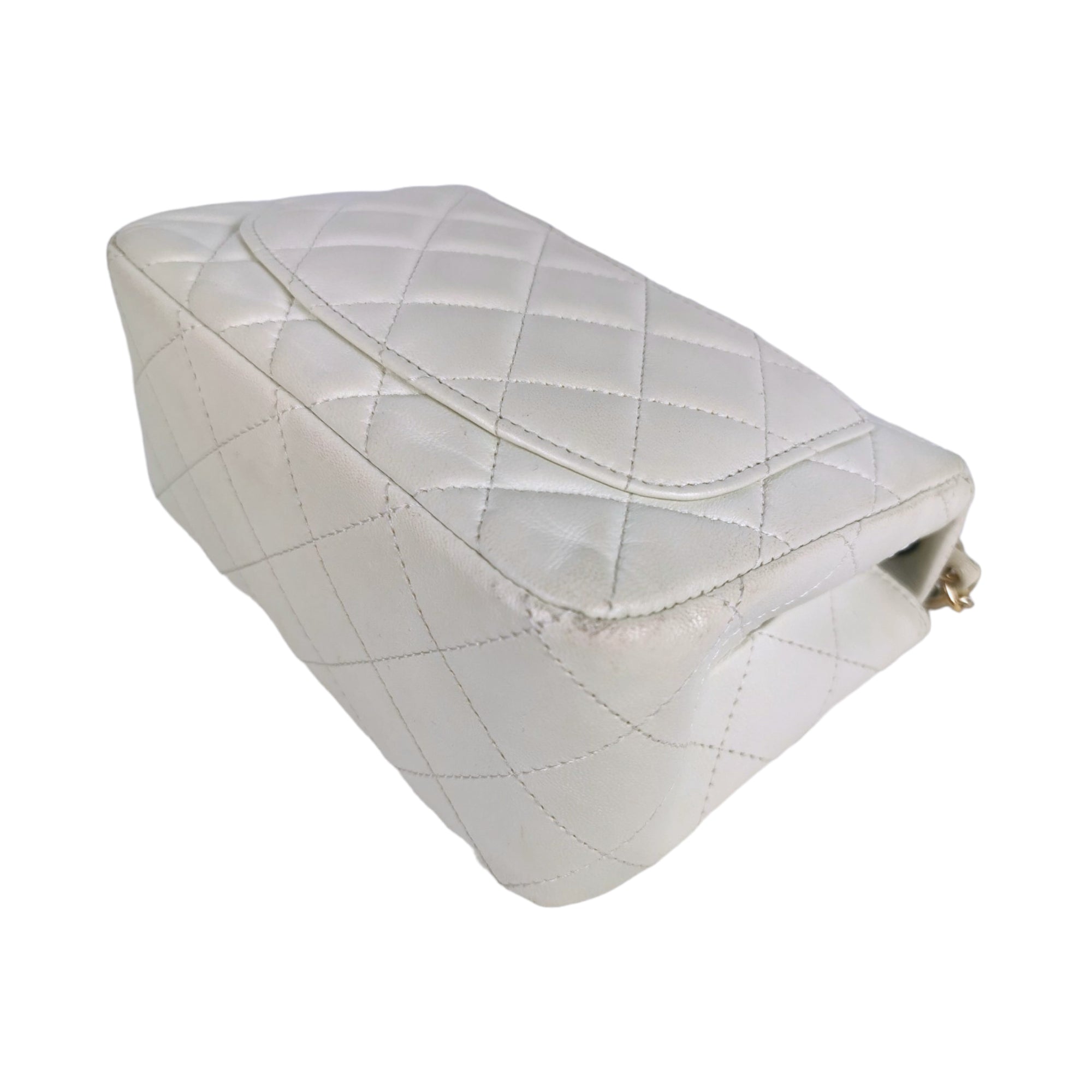 Chanel Vintage Quilted Flap Bag White Lambskin