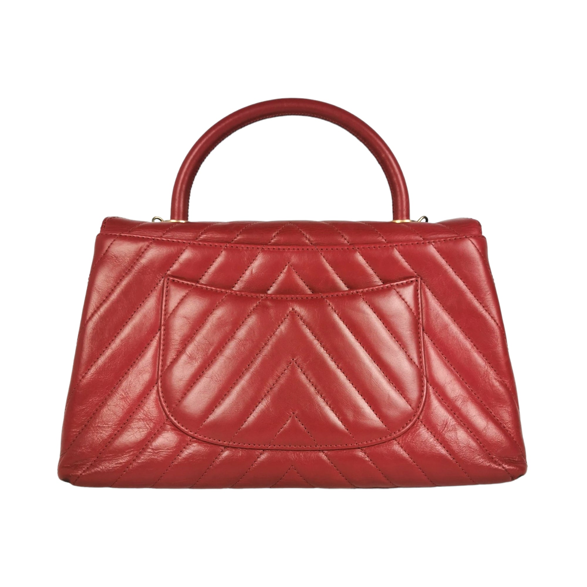 Coco handle leather handbag Chanel Red in Leather - 26446788