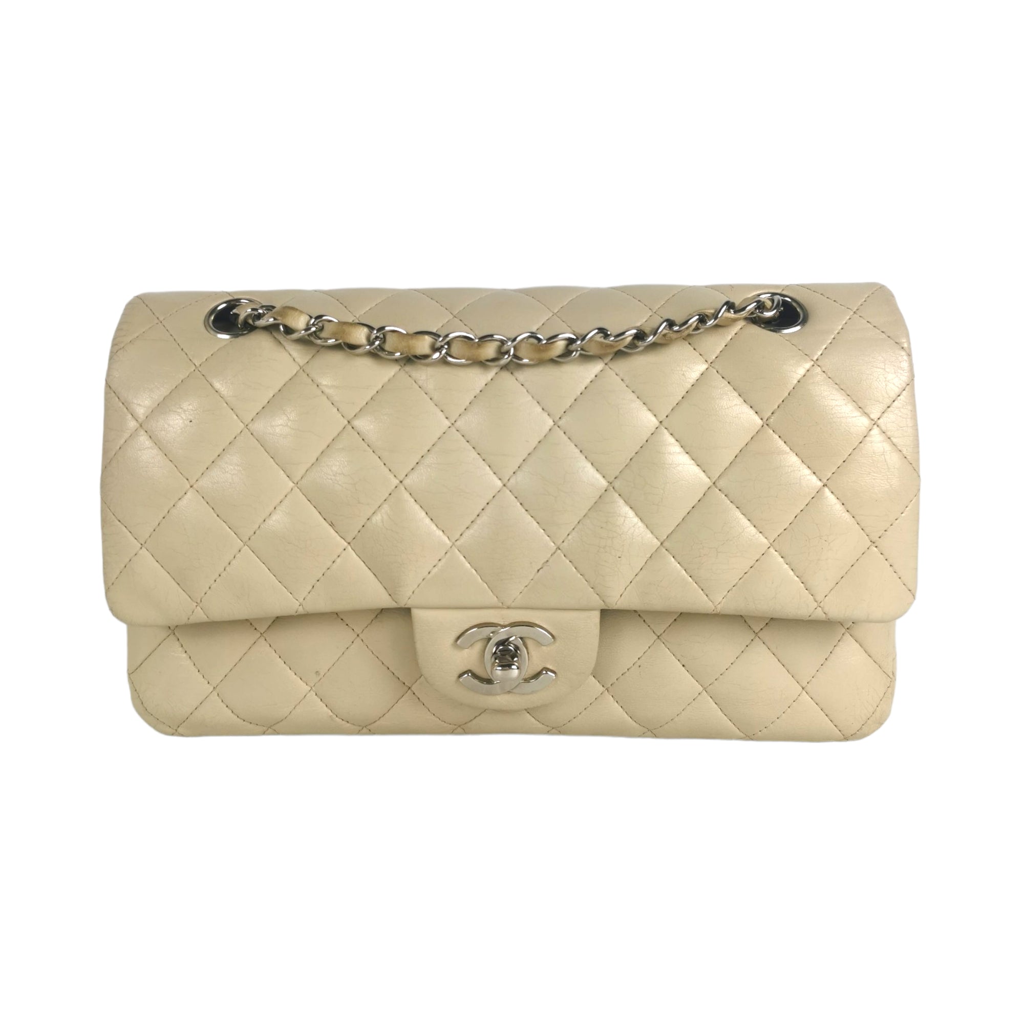Brown Chanel Medium Classic Lambskin Double Flap Shoulder Bag