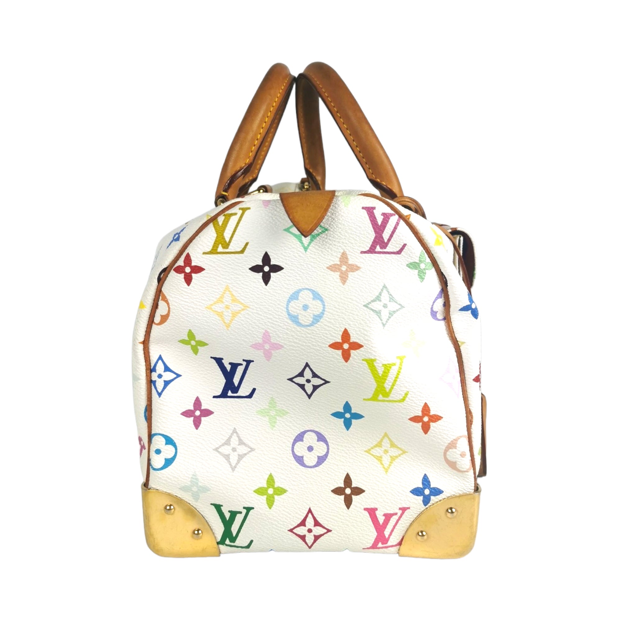Louis Vuitton, Bags, Lv Black Multicolor Canvas Speedy 3 Bag