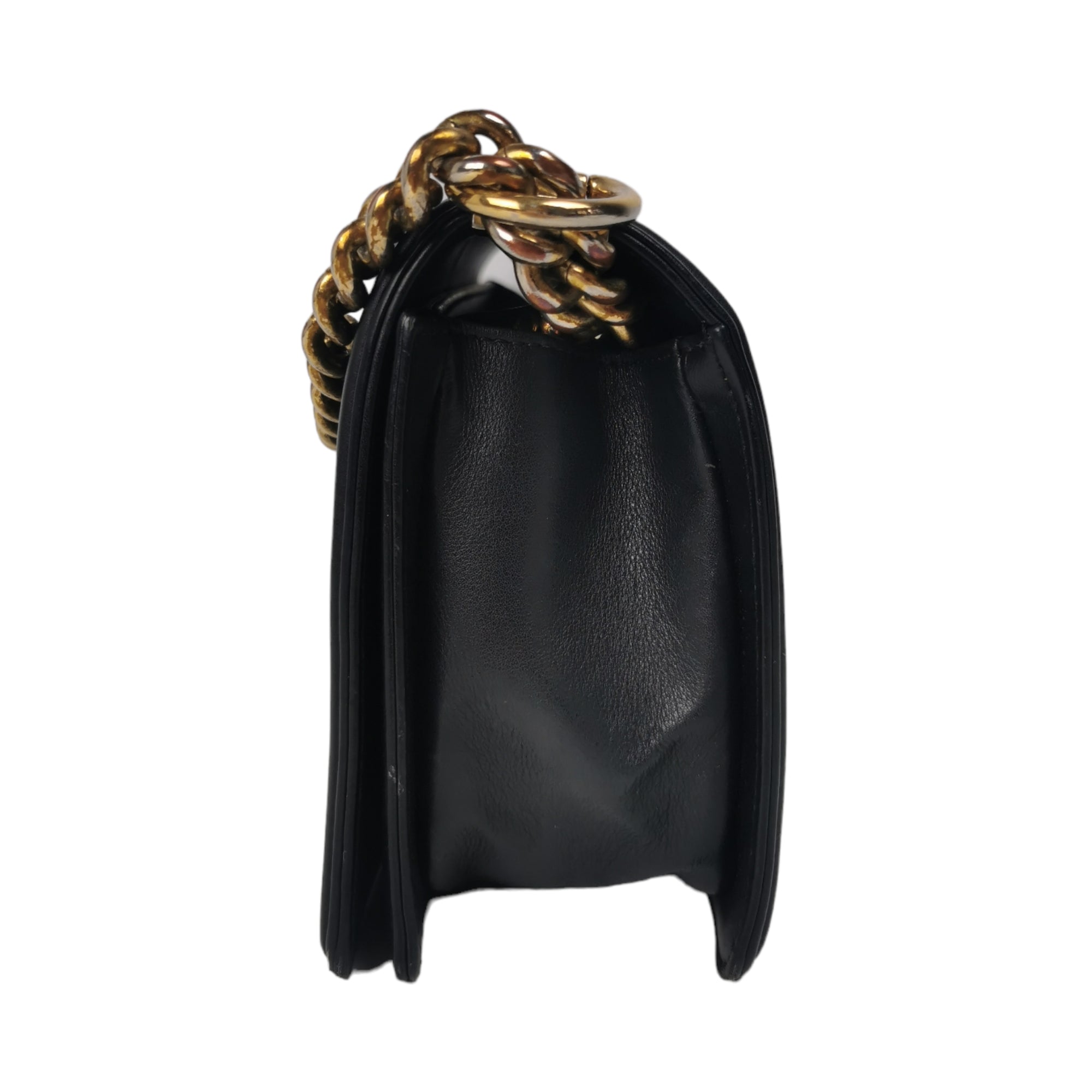 Chanel boy bag, black, Chanel Flap Bag, Lamb skin, Old Medium