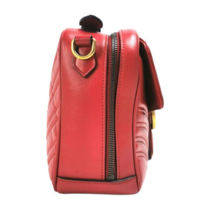 Gucci Marmont Top Handle Small Red Calfskin