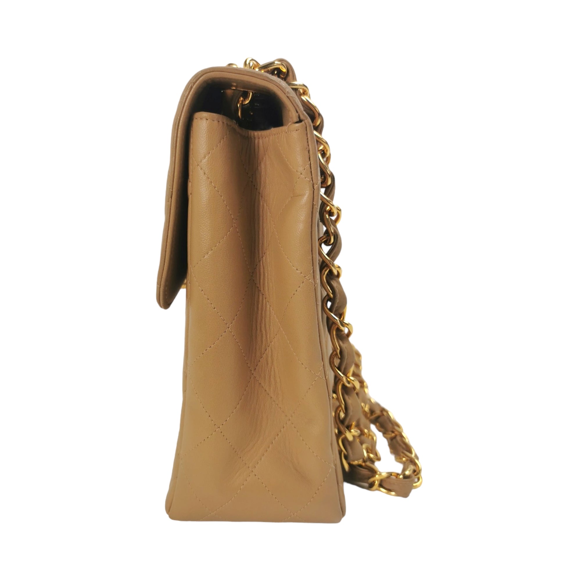 CHANEL Jumbo Gold Chain Beige Lambskin Shopper Tote Bag item #39126
