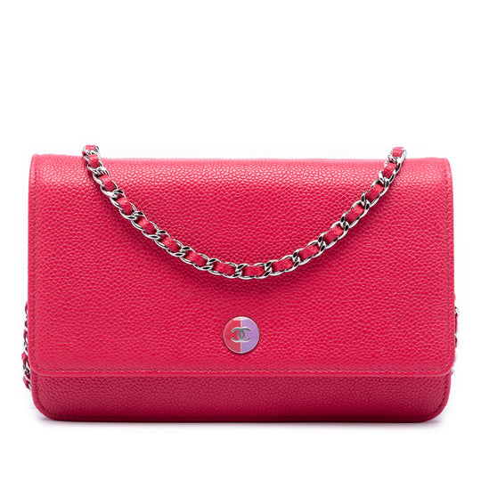 Chanel CC Wallet On Chain Pink Caviar